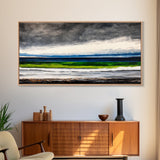 Ocean Wave, Green Waters, Seascape, Canvas Print, Coastal Wall Art, Nautical Decor, Beach House Art, Large Ocean Painting