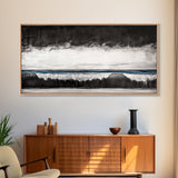 Monochrome Landscape, Mountain Art, Canvas Print, Black And White Landscape, Nature Painting, Living Room Wall Decor, Rustic Wall Art