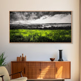 Green, Landscape, Nature, Canvas Print, Rolling Fields Wall Art, Scenic Countryside Painting, Modern Rustic Home Decor, Large Wall Art
