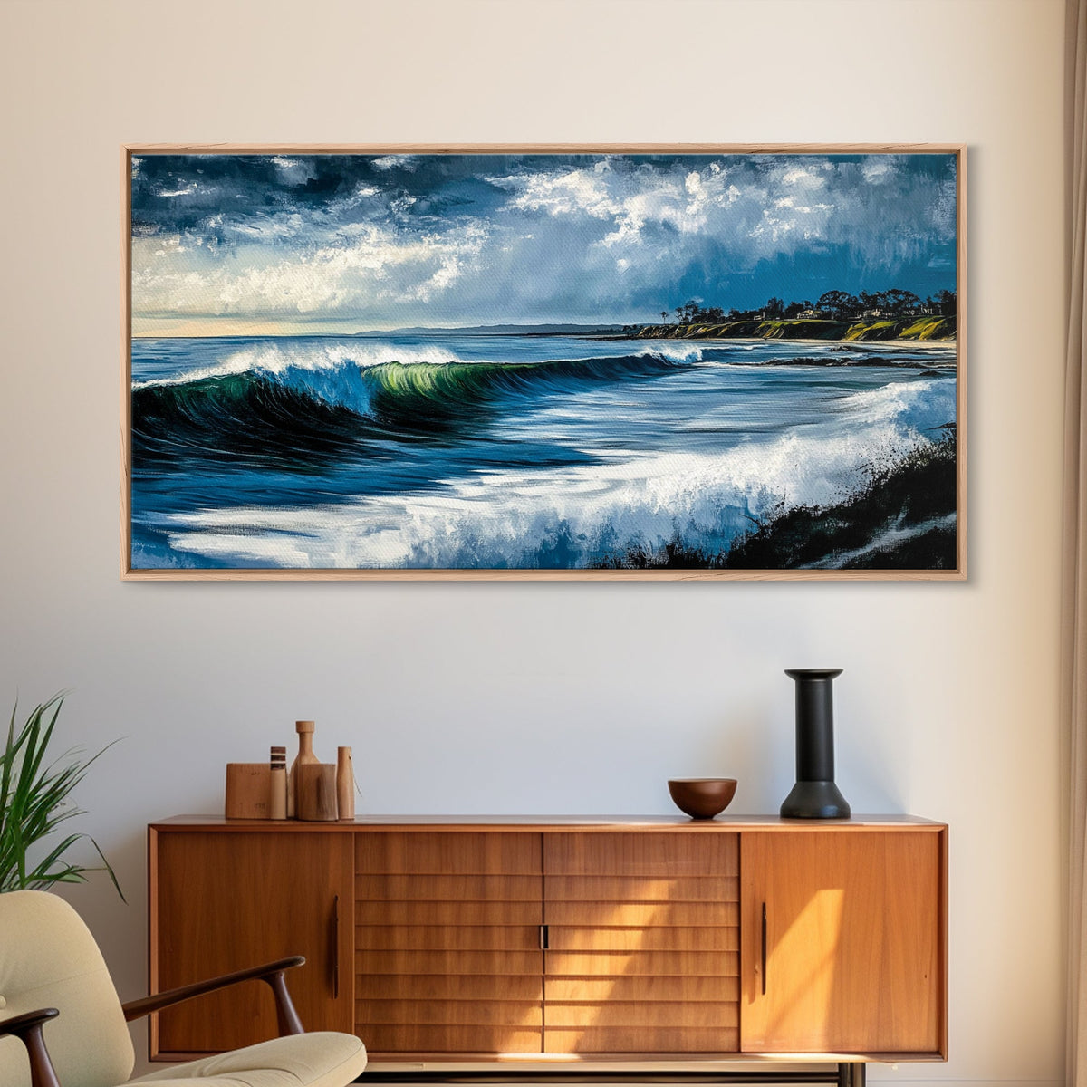 Stormy Waves, Dramatic Seascape, Canvas Print, Coastal Wall Art, Beach House Decor, Nautical Art, Moody Ocean Scene, Living Room Wall Art