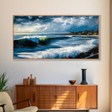 Stormy Waves, Dramatic Seascape, Canvas Print, Coastal Wall Art, Beach House Decor, Nautical Art, Moody Ocean Scene, Living Room Wall Art