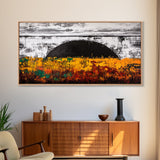 Golden Meadow, Sunset Fields, Rustic Landscape, Framed Canvas Print, Autumn Decor, Warm Colors, Cozy Home Art, Living Room Wall Art