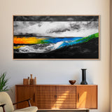 Abstract Seascape, Vibrant Waves, Modern Ocean Art, Coastal Home Decor, Colorful Beach Painting, Large Statement Art, Framed Canvas Print