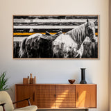 Majestic Horse, Western Wall Art, Black and White Canvas Print, Farmhouse Decor, Rustic Equestrian Art, Living Room Statement Piece