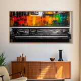 Piano Painting, Colorful Abstract, Music Lover Art, Canvas Print, Bold Wall Decor, Modern Art, Living Room Wall Art