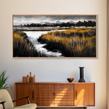 Mountain Marsh, Rustic Landscape, Fall Nature Art, Canvas Print, Cabin Wall Art, Country Home Decor, Living Room Artwork