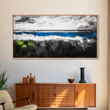 Abstract Ocean, Minimalist Seascape, Modern Coastal Wall Art, Ocean View, Nautical Home Decor, Framed Canvas Print, Beach House Art