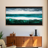 Ocean Waves, Blue Sea, Modern Coastal Art, Framed Canvas Print, Large Wall Art, Beach House Decor, Minimalist Art, Living Room Wall Art
