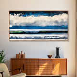 Ocean Waves, Abstract Seascape, Coastal Art, Large Wall Decor, Blue Wall Art, Modern Painting, Beach House, Canvas Print