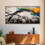 Abstract Arch, Black and White Art, Minimalist Style, Modern Abstract, Contemporary Painting, Neutral Tones, Office Wall, Canvas Print