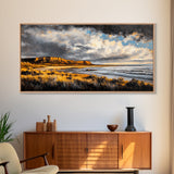 Canyon, Dramatic Sky, Southwest, Desert, Framed Canvas Print, Western Landscape Wall Art, Rustic Home Decor, Nature Painting, Fall Colors