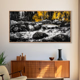 Fishing Art, River Scene, Nature Wall Art, Rustic Cabin Decor, Wildlife Painting, Framed Canvas Print, Lodge Wall Art, Autumn Landscape