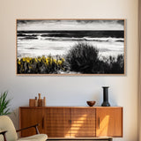 Ocean Waves, Coastal Scene, Beach House Art, Seaside Decor, Black and White Seascape, Framed Canvas Print, Minimalist Art, Nature Painting