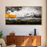 Sunset Seascape, Coastal Wall Art, Modern Beach Decor, Ocean Painting, Large Framed Canvas Print, Living Room Art, Minimalist Art