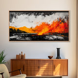 Wildfire, Abstract Art, Nature Wall Decor, Dramatic Print, Modern Art, Living Room Wall Art, Expressive Home Decor, Framed Canvas Print