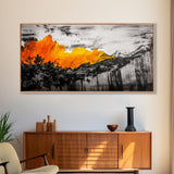 Firestorm, Mountain Art, Nature Abstract, Dramatic Canvas Print, Fall Art, Wilderness Decor, Rustic Living Room, Framed Canvas Print