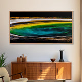 Geothermal Spring, Colorful Earth, Nature's Wonders, Canvas Print, Abstract Landscape Art, Modern Office Wall Decor, Vibrant Home Aesthetic