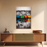 Fishing Boats, Nautical Decor, Coastal Wall Art, Harbor Painting, Framed Canvas Print, Rustic Art, Beach House Wall Art, Living Room Decor