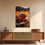 Fiery Lizard, Wildlife Art, Reptile Painting, Nature Wall Art, Rustic Decor, Warm Tones, Fall Wall Art, Living Room Art, Framed Canvas Print