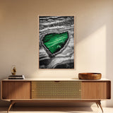 Emerald Pool, Abstract Geode, Nature Art, Textured Painting, Framed Canvas Print, Modern Earth Tones, Office Wall Art, Luxe Home Decor