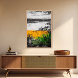 Modern Abstract Landscape, Unique Nature Scene, Rustic Farmhouse Wall Decor, Minimalist Home Gift, Framed Canvas Print