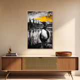 Loon, Mountain Sunset, Wildlife Wall Art, Canvas Print, Fall Decor, Rustic Home, Cabin Aesthetic, Nature Photography, Lodge Art
