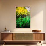 Wildflowers, Green and Yellow, Nature Wall Art, Canvas Print, Boho Art, Botanical Decor, Living Room Art, Earthy Tones, Floral Aesthetic