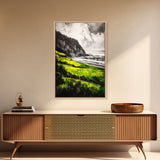 Coastal Cliffs, Vibrant Green, Canvas Print, Beach Wall Art, Nature Photography, Scenic View, Ocean Decor, Living Room Wall Art