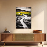 Abstract Reflection, Mountain Lake, Fall Colors, Framed Canvas Print, Nature Inspired Art, Modern Wall Decor, Dining Room Art