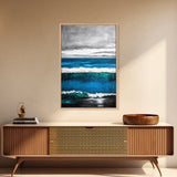 Ocean Waves, Coastal Abstract, Bold Blue, Canvas Print, Beach Wall Art, Modern Minimalist Painting, Bedroom Wall Decor