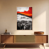Sunset Horizon, Abstract Landscape, Fall Home Decor, Living Room Wall Art, Modern Wall Print, Nature Inspired, Framed Canvas Print
