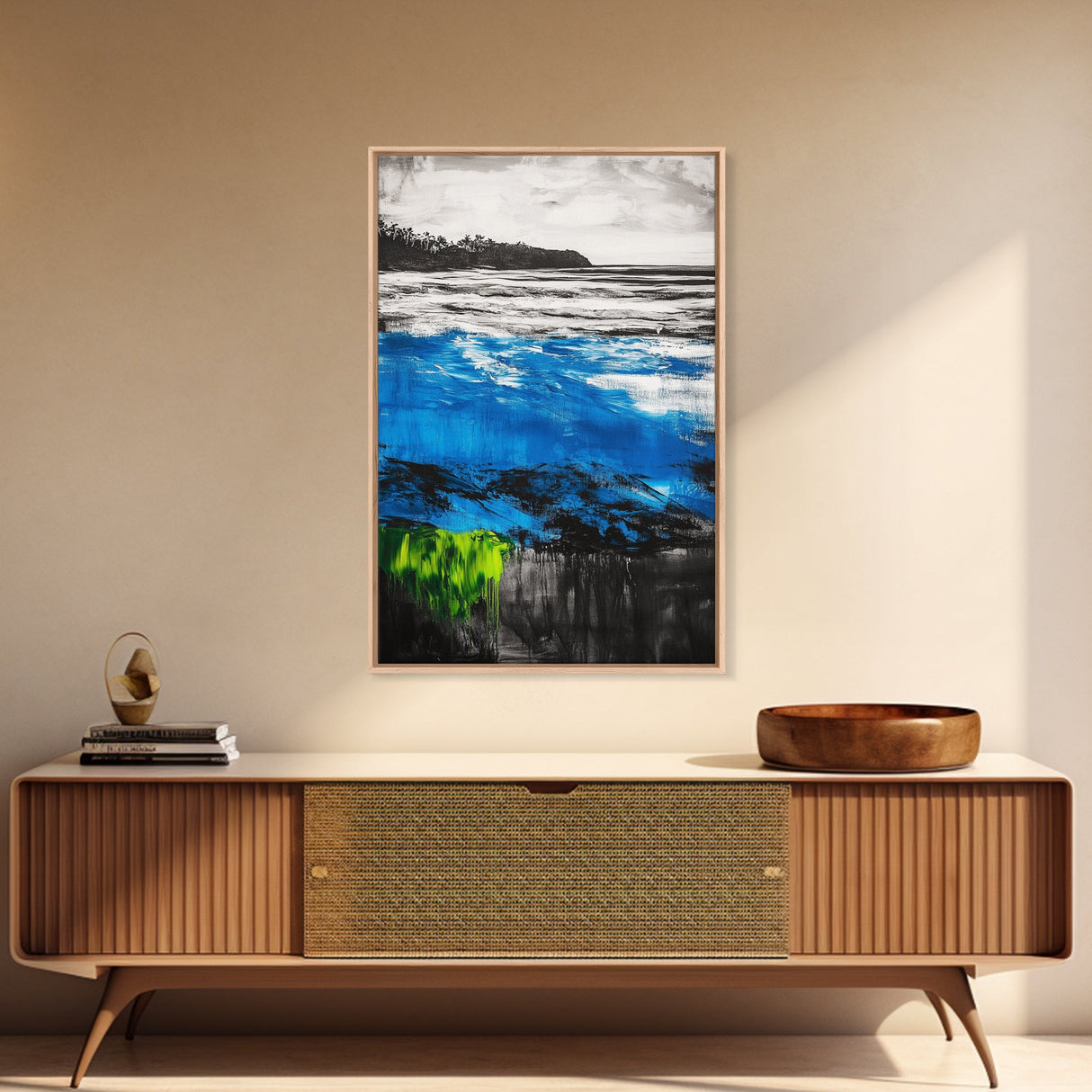 Ocean Waves, Seascape Canvas Print, Beach Wall Art, Coastal Home Decor, Living Room Artwork, Blue Abstract Painting, Nautical Art
