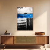 Shipwreck, Abandoned Boat, Blue Ocean, Dramatic Scene, Framed Canvas Print, Rustic Wall Art, Nautical Decor, Adventure Themed Art