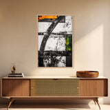 Geometric Patterns, Modern Abstract Art, Industrial Design, Black and Yellow, Unique Home Decor, Bold Style, Statement Artwork, Canvas Print