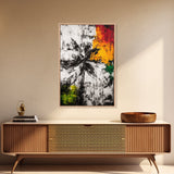 Black and White Flower, Abstract Floral Art, Bold Modern Decor, Minimalist Botanical Framed Canvas Print, Contemporary Bedroom Wall Art