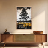 Lone Tree, Rustic Wall Art, Black and White Decor, Canvas Print, Nature Landscape, Country Home Art, Minimalist Design, Bedroom Art