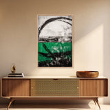 Abstract Horizon, Green and Black Art, Minimalist Canvas Print, Modern Office Decor, Bold Artwork, Statement Piece, Contemporary Home
