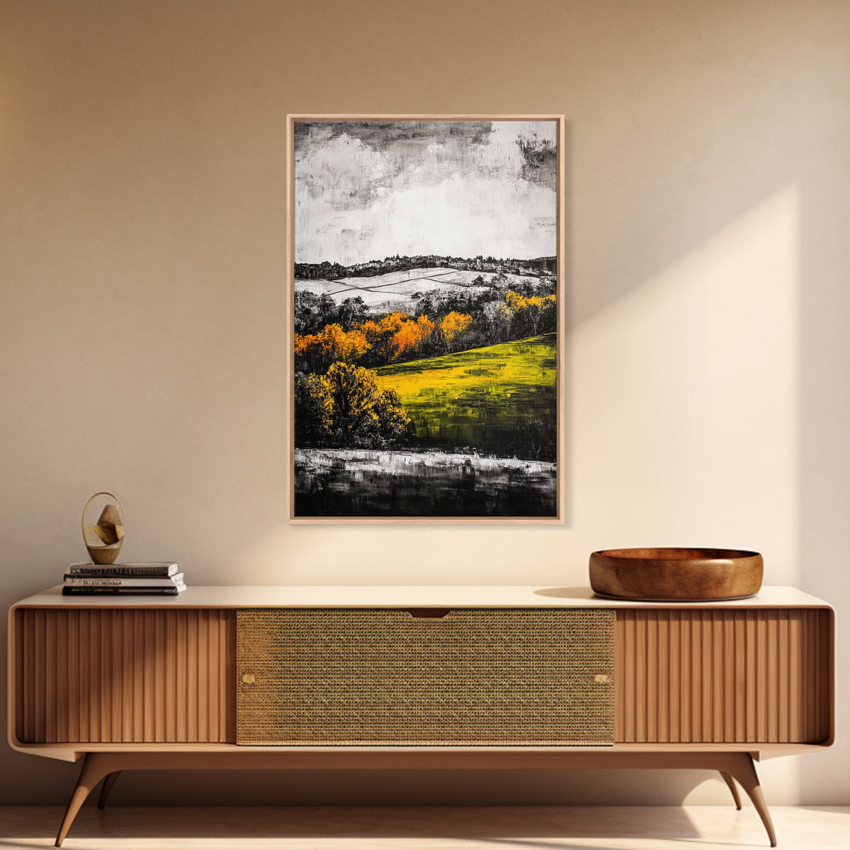 Rolling Hills, Fall Landscape, Scenic Wall Art, Canvas Print, Autumn Colors, Farmhouse Style, Rustic Decor, Warm Tones, Nature Inspired