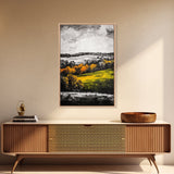 Rolling Hills, Fall Landscape, Scenic Wall Art, Canvas Print, Autumn Colors, Farmhouse Style, Rustic Decor, Warm Tones, Nature Inspired