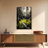 Forest, path, nature, light, Canvas Print, scenic landscape, peaceful art, living room wall art, nature lover gift, modern rustic home decor