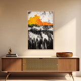 Abstract Fire, Bold Brushstrokes, Framed Canvas Print, Modern Expressionist Art, Living Room Accent, Dramatic Wall Decor, Fall Art
