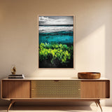 Ocean Landscape Art, Coastal Wall Print, Beach House Decor, Nature Inspired Art, Living Room Art, Minimalist Seascape, Framed Canvas Print
