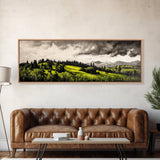Rolling Hills, Green Landscape, Mountain View, Canvas Print, Nature Inspired Art, Living Room Wall Art, Scenic Home Decor, Rustic Art