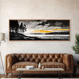 Sunset Landscape Art, Moody Sky Print, Nature Wall Decor, Mountain View Artwork, Rustic Home Decor, Warm Tones, Canvas Print
