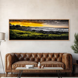Sunset Coast, Ocean Wall Art, Seascape Print, Framed Canvas Print, Coastal Decor, Modern Art, Beach House, Nature Wall Art