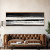 Monochrome Waves, Black and White Seascape, Ocean Art, Canvas Print, Minimalist Home Decor, Modern Coastal Wall Art