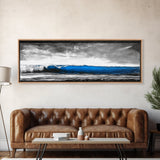 Blue Wave, Stormy Ocean, Abstract Seascape, Beach Home Decor, Canvas Print, Coastal Wall Art, Minimalist Style, Bedroom Artwork