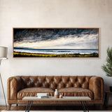 Coastal Storm, Dramatic Sky, Seascape Painting, Canvas Print, Ocean Wall Art, Minimalist Style, Large Art, Bedroom Decor, Moody Tones