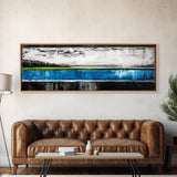 Lake Reflection, Blue Water Art, Minimalist Landscape, Nature Serenity, Monochrome Sky, Peaceful Home Decor, Canvas Print