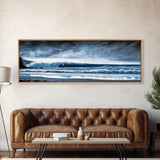 Ocean Wave, Moody Seascape, Blue Water Art, Stormy Sky, Coastal Home Accent, Surfer Decor, Minimalist Wall Art, Canvas Print